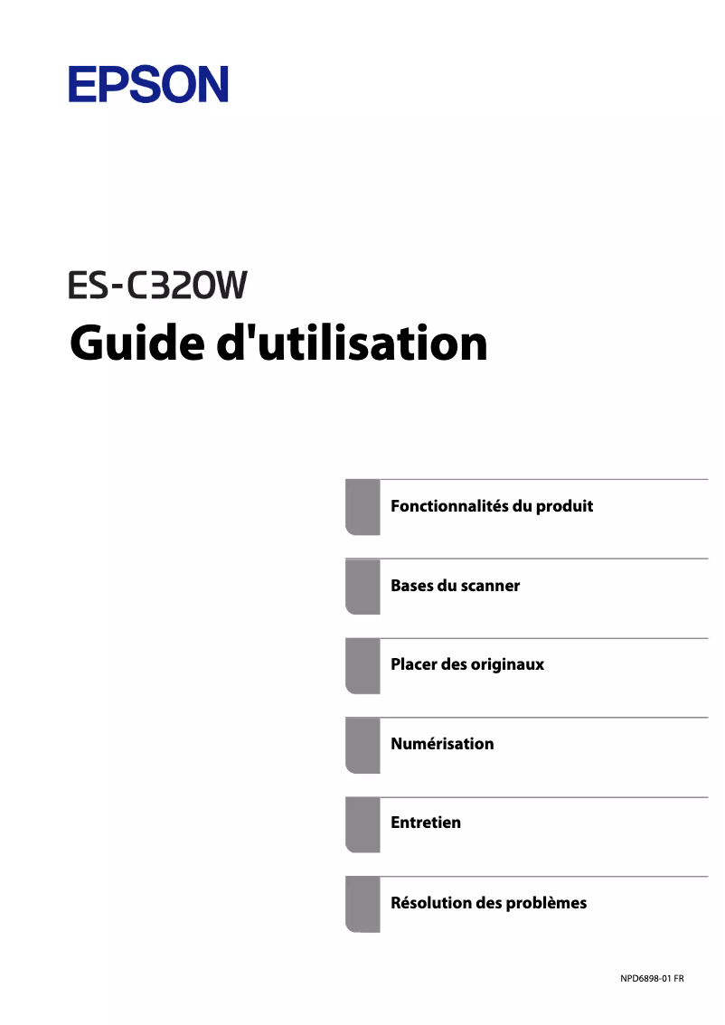 Page n°1 - Manuel utilisateur Epson ES-C320W