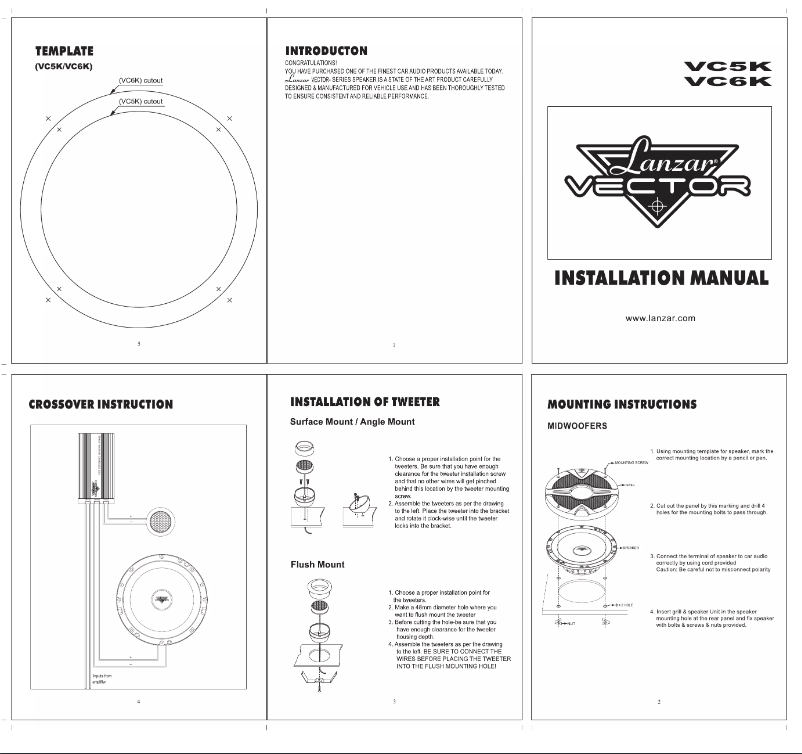 Page 1 de la notice Manuel utilisateur Lanzar VC5K