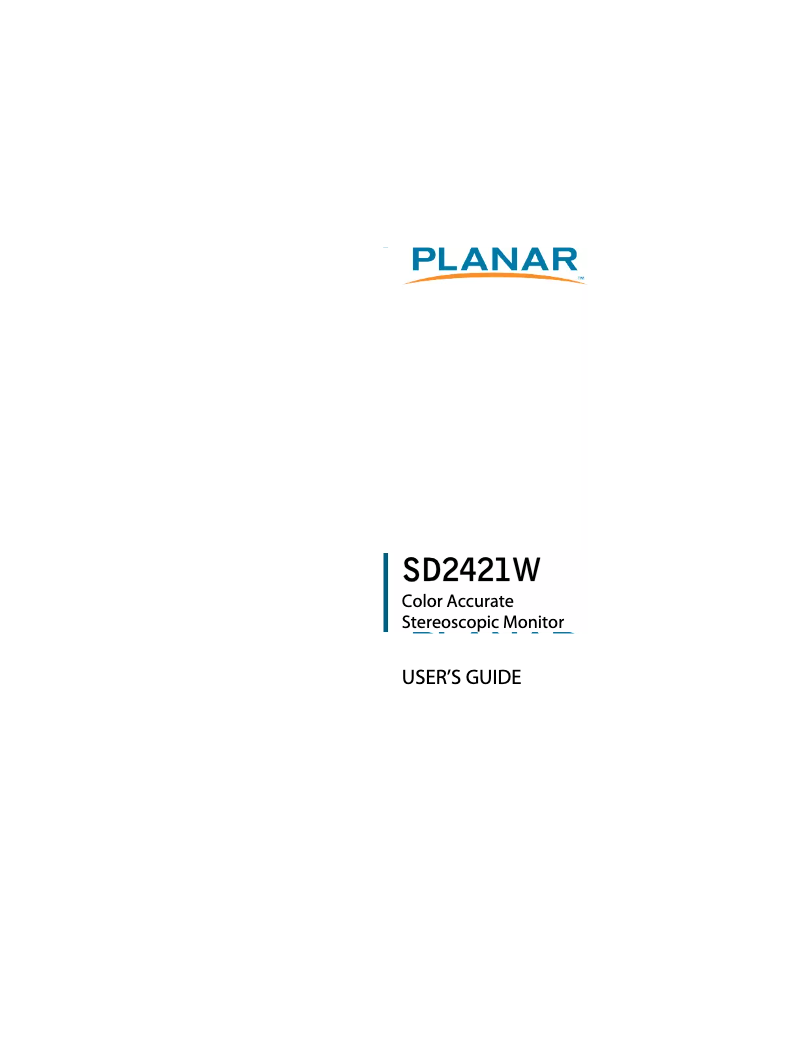 Página 1 del manual Manual de usuario Planar SD2421W