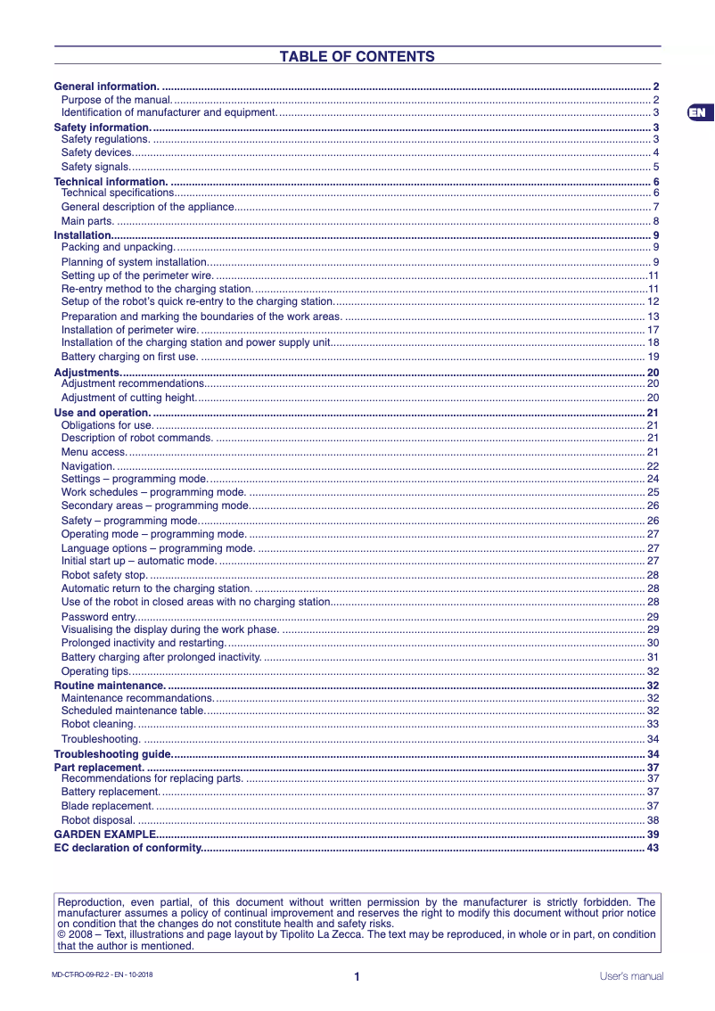 Page n°1 - Manuel utilisateur Ambrogio L30 Basic