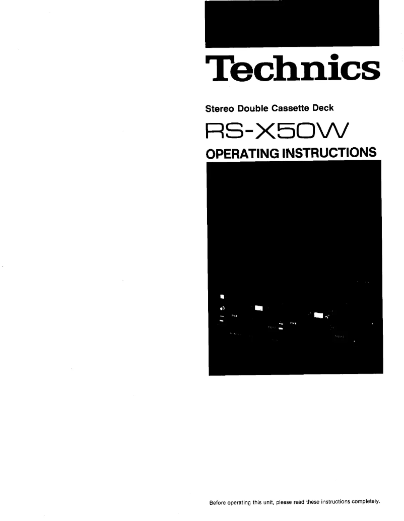 Page 1 de la notice Manuel utilisateur Technics RS-X50W