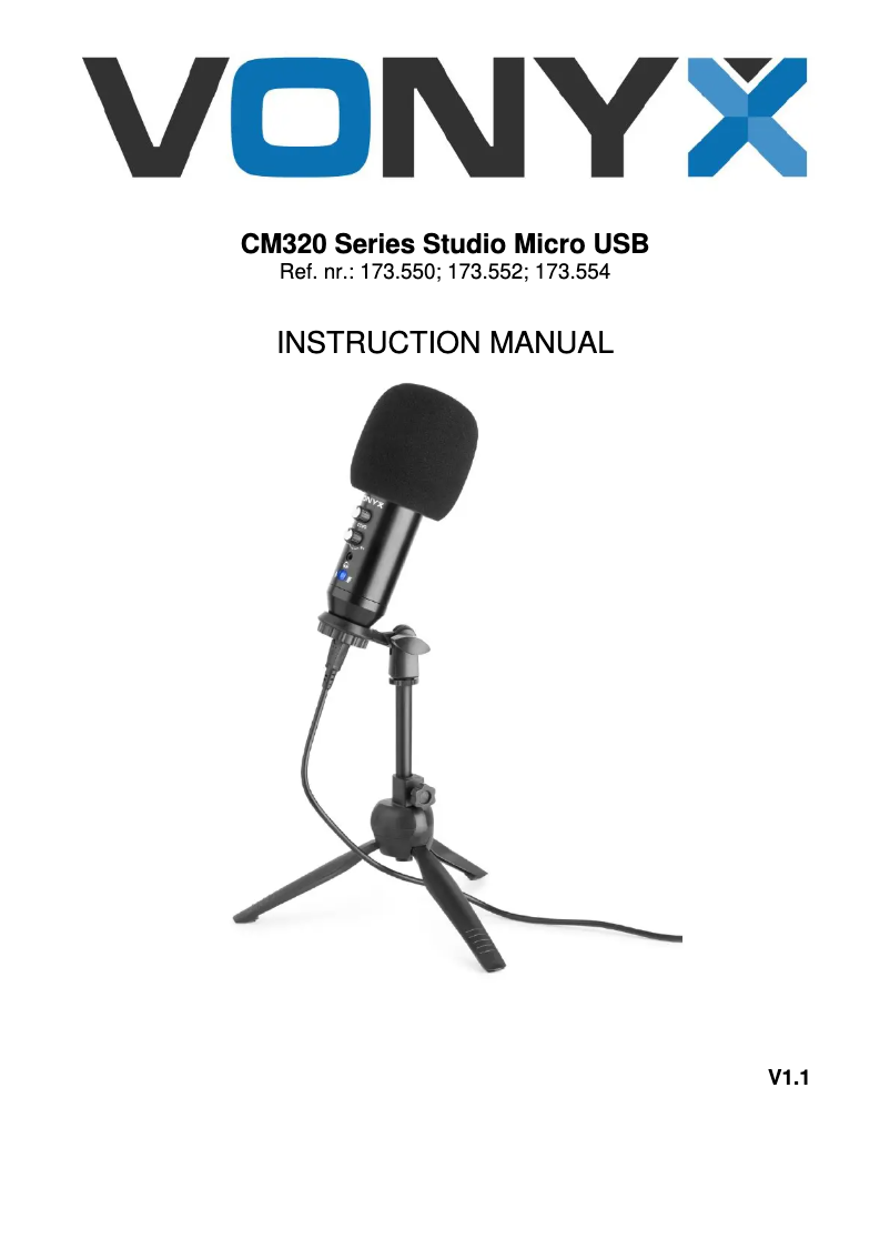 Page n°1 - Manuel utilisateur Vonyx CM320B