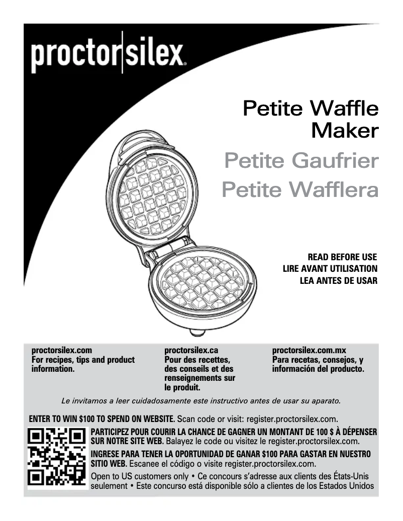 Page n°1 - Manuel utilisateur Proctor Silex 26100