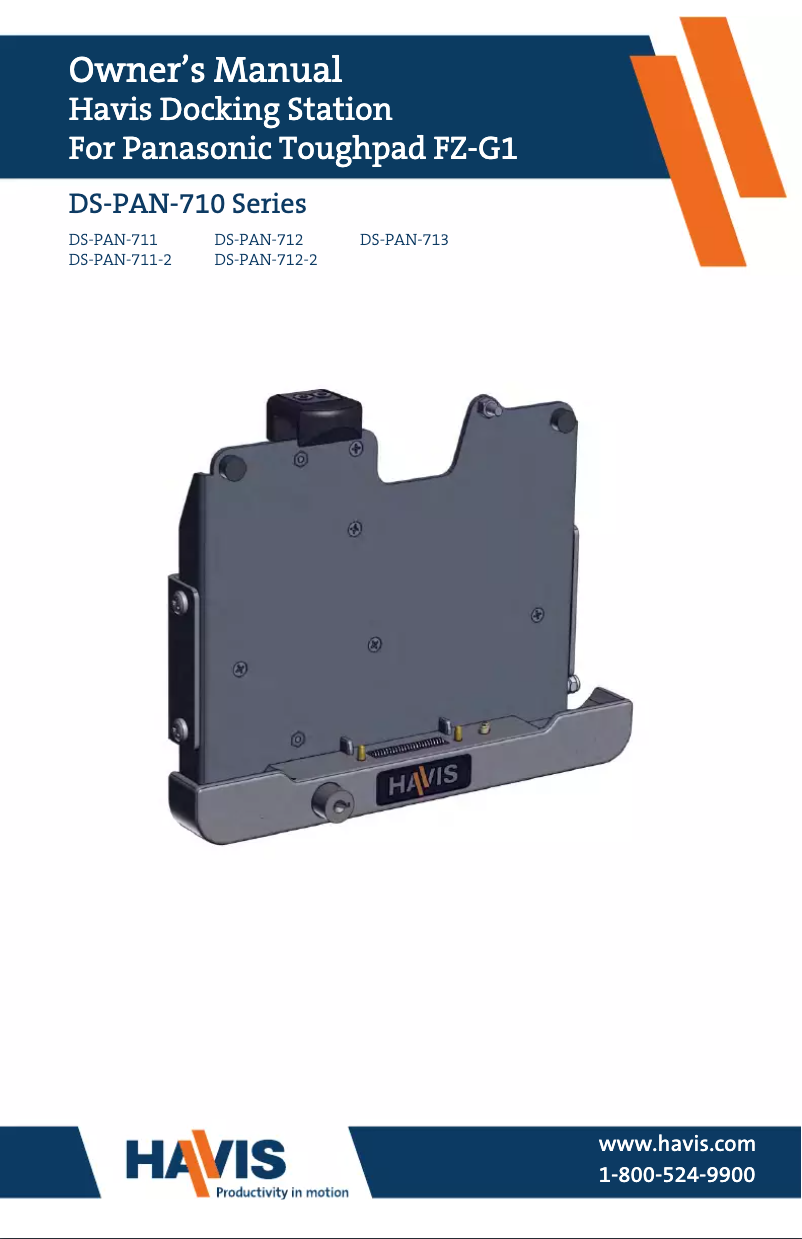 Page 1 de la notice Manuel utilisateur Havis DS-PAN-712