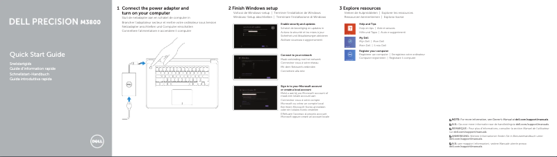 Image de la première page du manuel de l'appareil Precision M3800