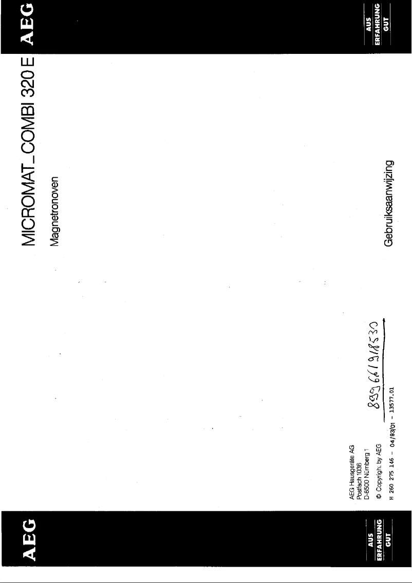 Página 1 del manual Manual de usuario AEG 320E