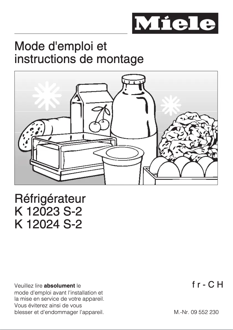 Page n°1 - Manuel utilisateur Miele K 12024 S