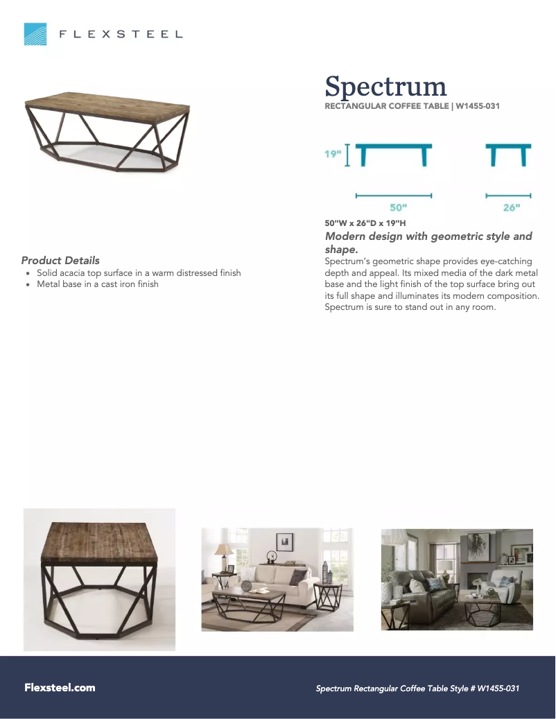 Page n°1 - Manuel utilisateur Flexsteel Spectrum W1455-031