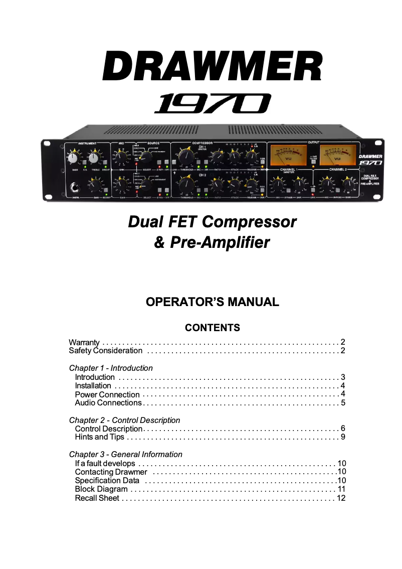 Image de la première page du manuel de l'appareil 1970