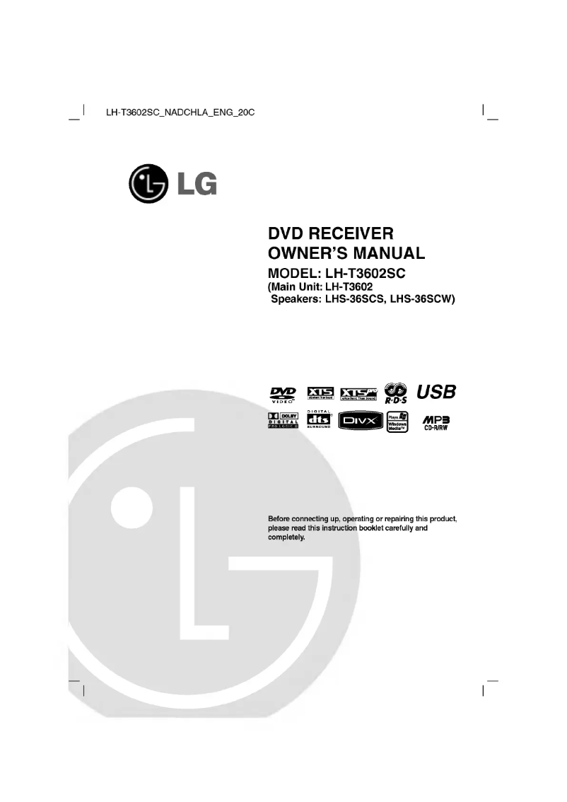 Page n°1 - Manuel utilisateur LG LH-T3602SC