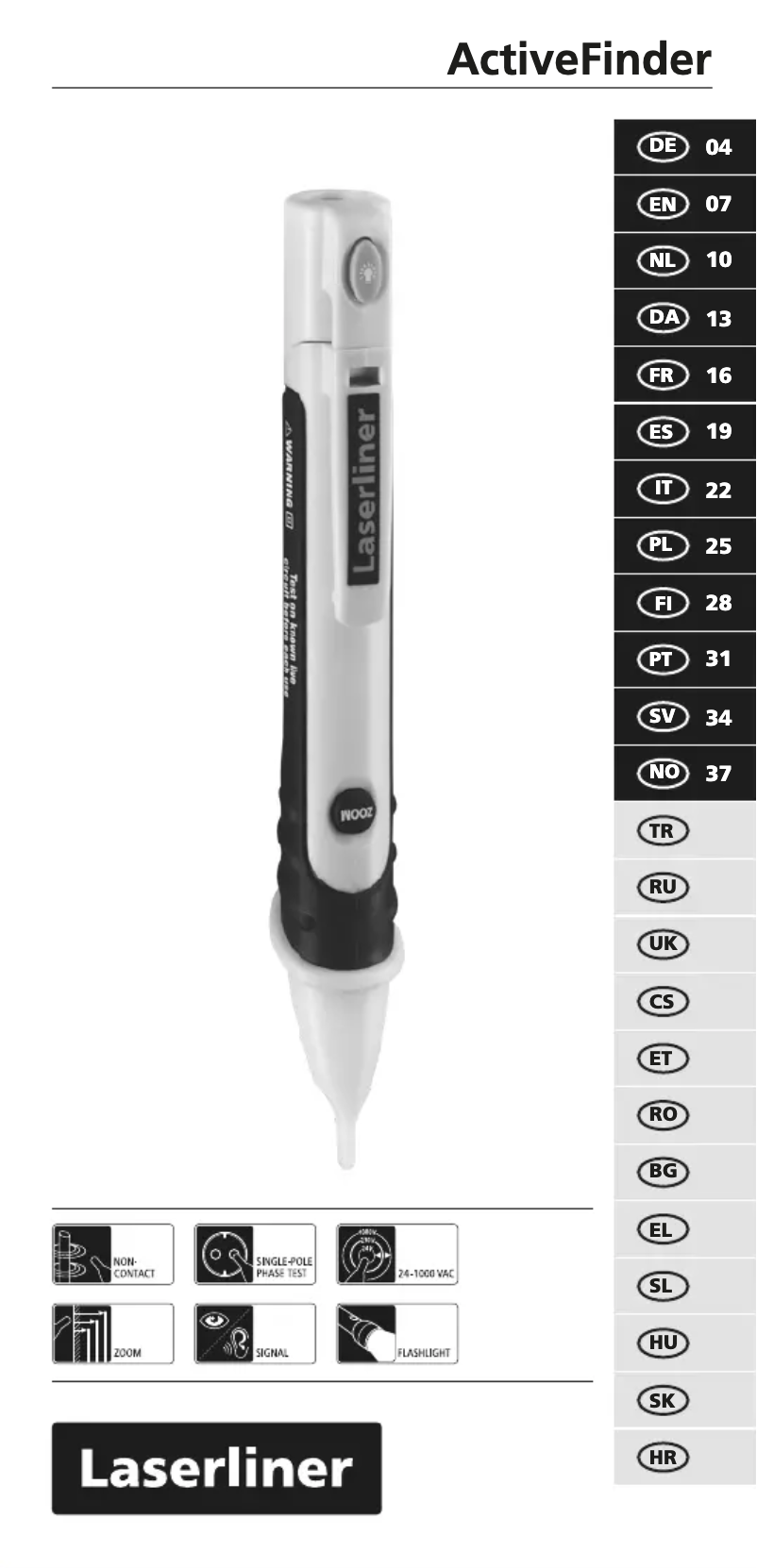 Page 1 de la notice Manuel utilisateur Laserliner ActiveFinder