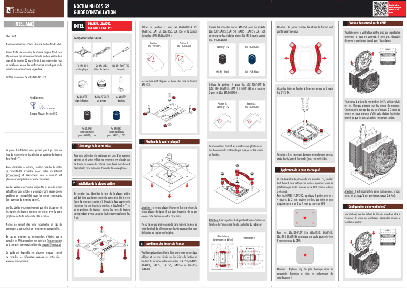 Page n°1 - Manuel utilisateur Noctua NF-A14x25r G2 PWM