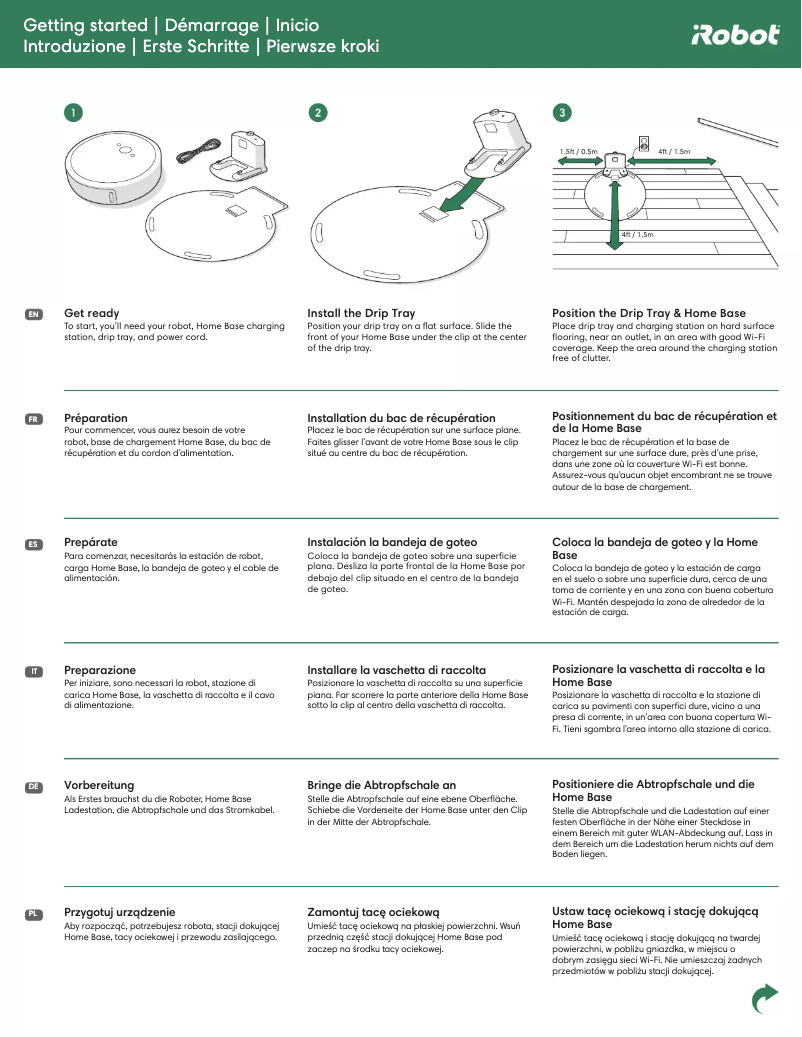 Page 1 de la notice Guide de démarrage rapide iRobot Roomba i5