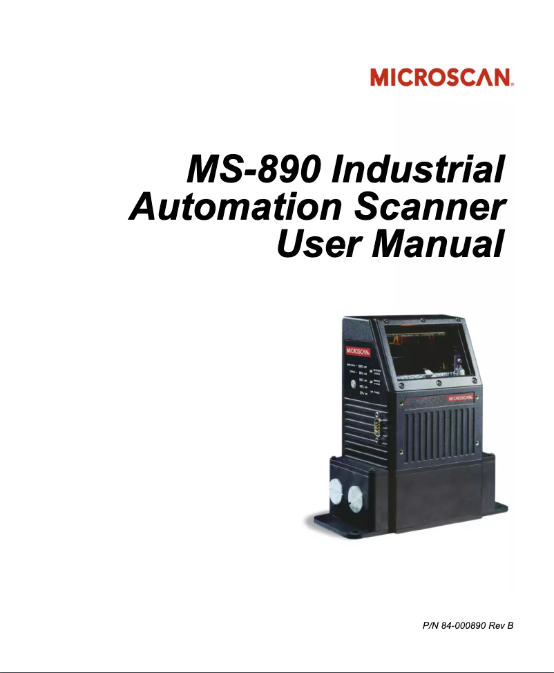 Página 1 del manual Manual de usuario Microscan MS-890