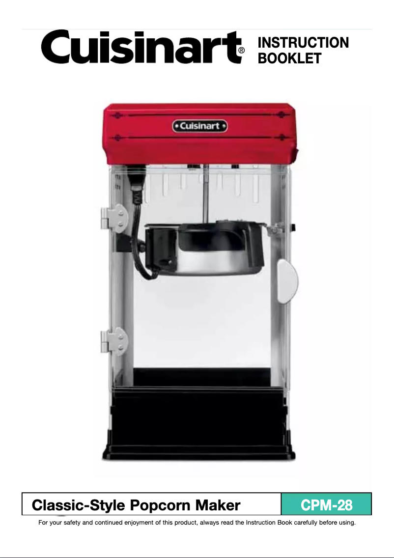 Page 1 de la notice Manuel utilisateur Cuisinart CPM-28