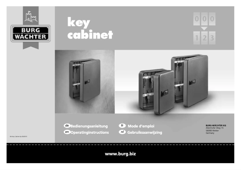 Page n°1 - Manuel utilisateur Burgwachter KC 36 C