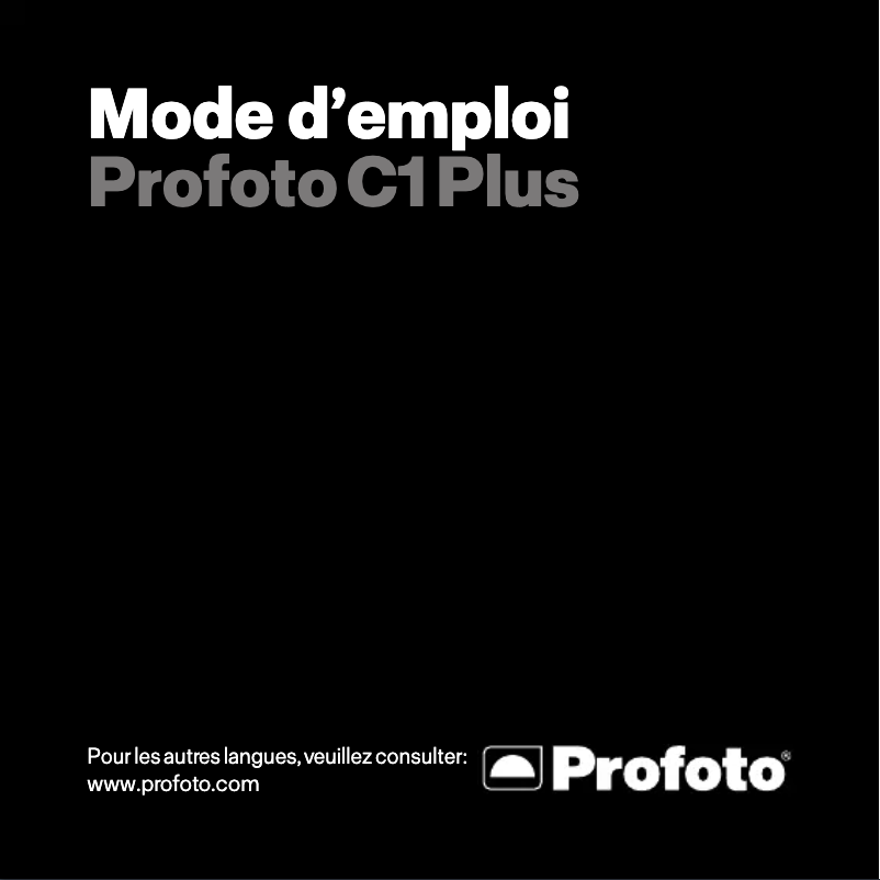 Page 1 de la notice Manuel utilisateur Profoto C1 Plus