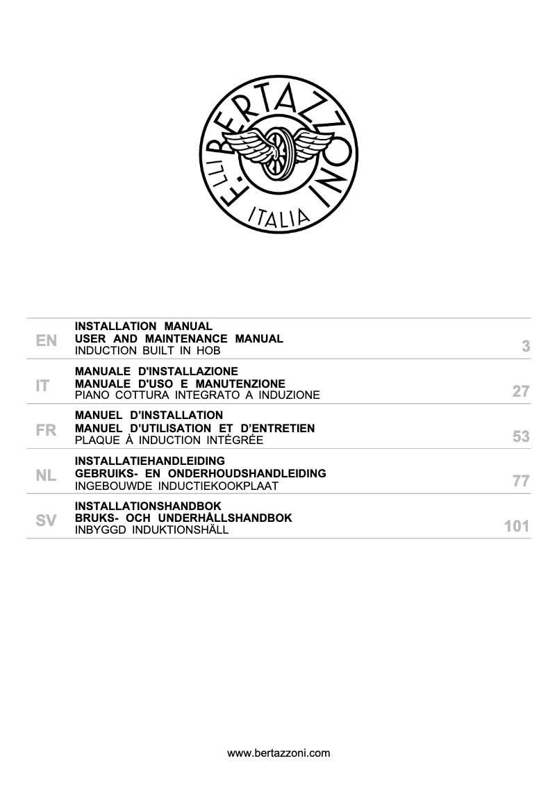 Page 1 de la notice Manuel utilisateur Bertazzoni P784I1M30NVS