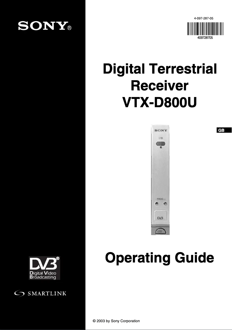 Image de la première page du manuel de l'appareil VTX-D800U