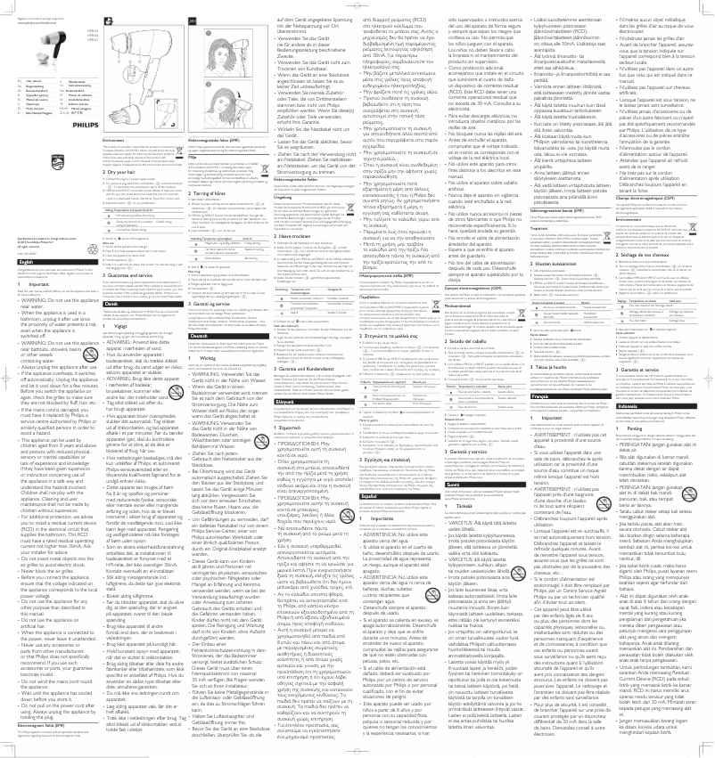 Page 1 de la notice Manuel utilisateur Philips Essential Care HP8126