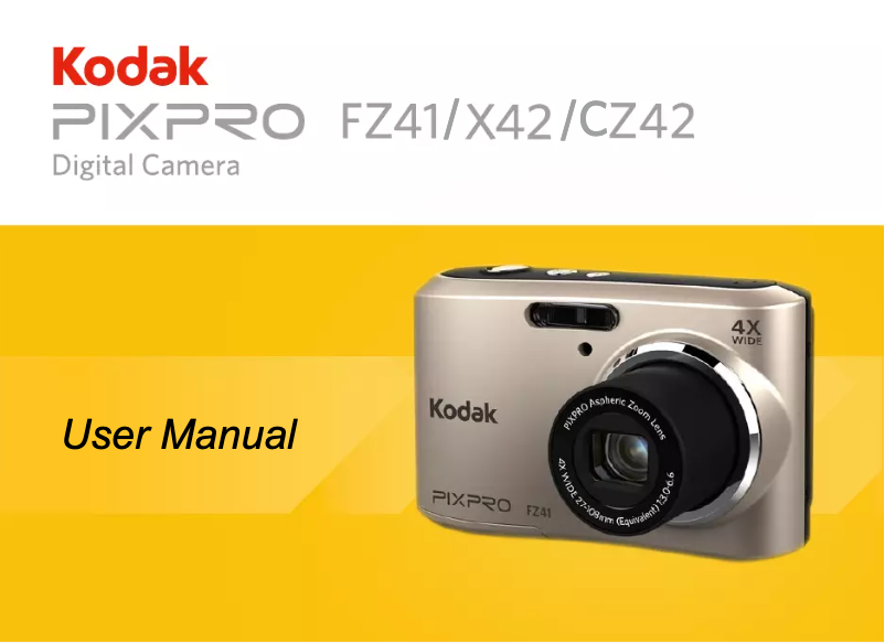 Page 1 de la notice Manuel utilisateur Kodak PIXPRO FZ41