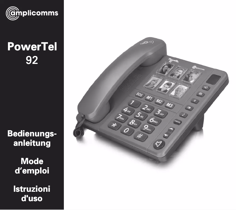 Página 1 del manual Manual de usuario Amplicomms PowerTel 92