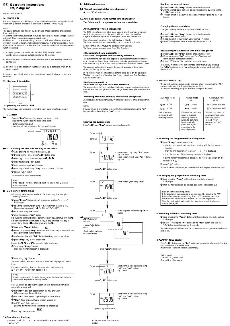 Image de la première page du manuel de l'appareil EM-2 Digi 42