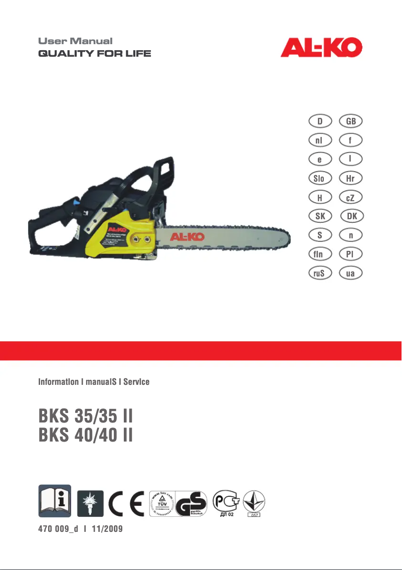 Página 1 del manual Manual de usuario AL-KO BKS 35/35 II