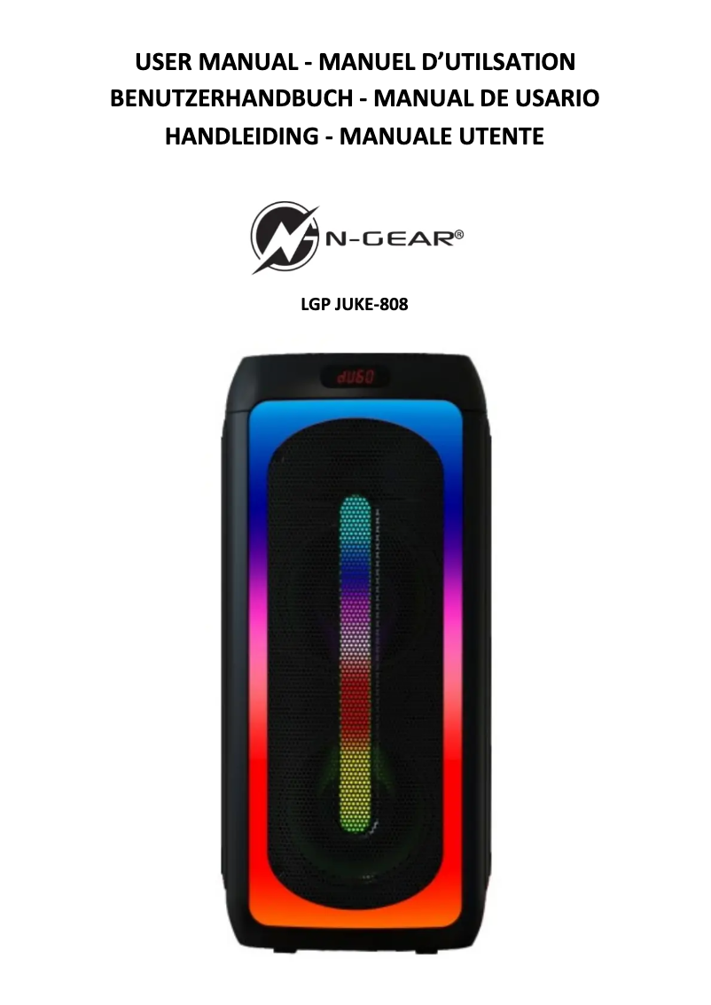 Page 1 de la notice Manuel utilisateur N-Gear LGP JUKE-808