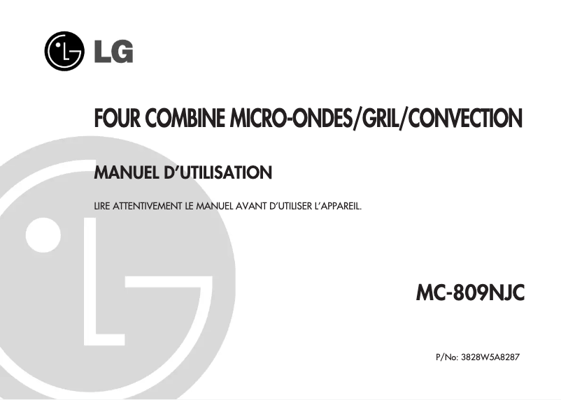 Page n°1 - Manuel utilisateur LG MC-7884NJC