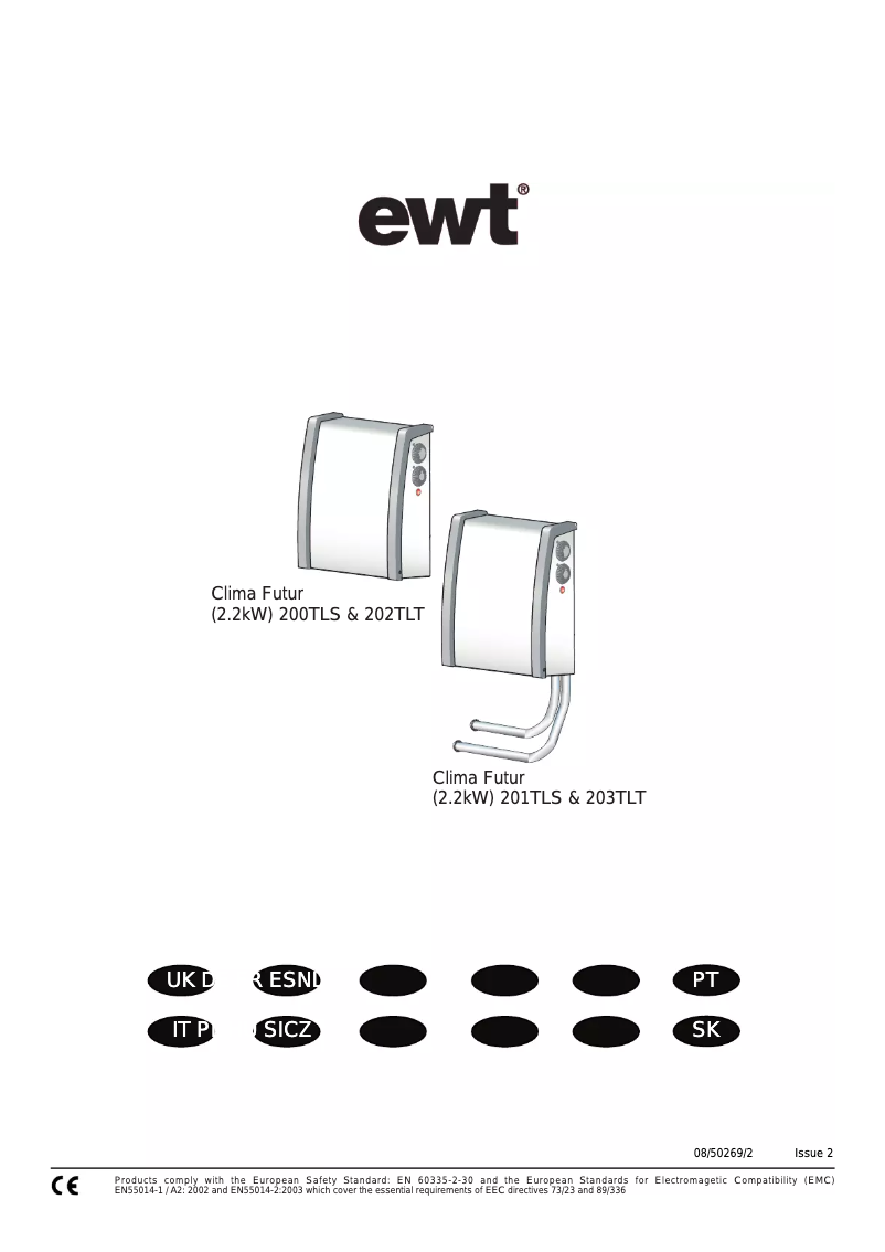 Page 1 de la notice Manuel utilisateur EWT Clima Futur 200TLS