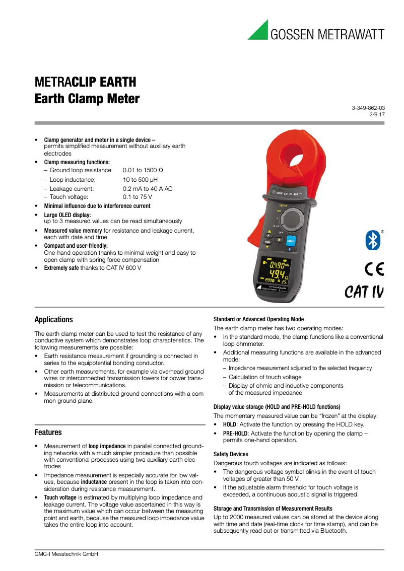 Image de la première page du manuel de l'appareil METRACLIP EARTH