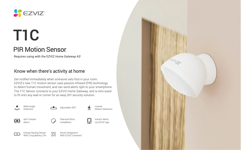 Page 1 de la notice Manuel utilisateur EZVIZ T1C