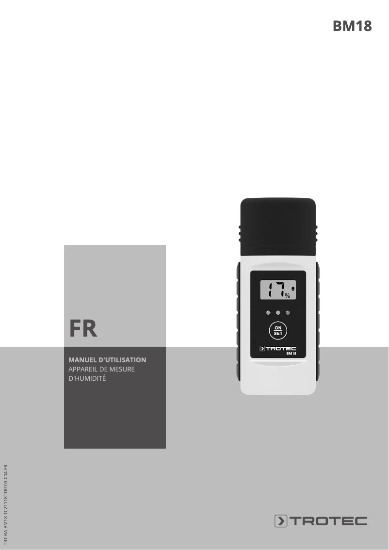 Página 1 del manual Manual de usuario Trotec BM18