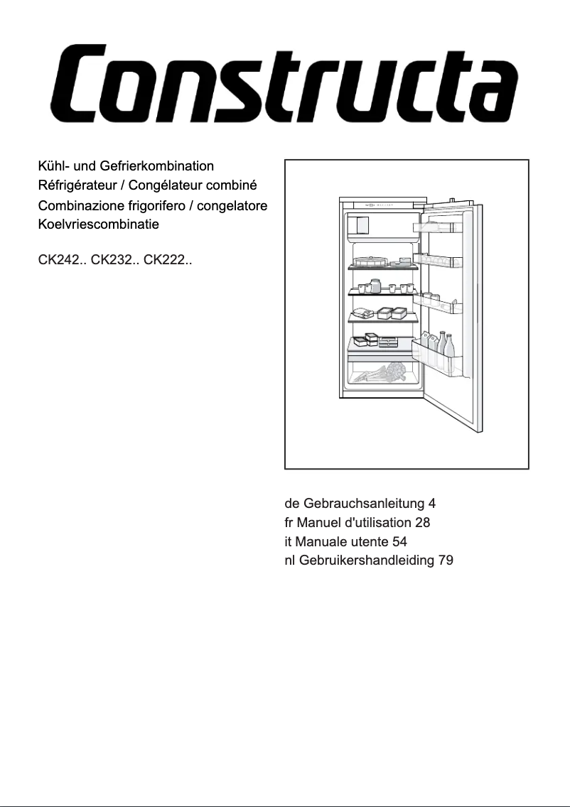 Page 1 de la notice Manuel utilisateur Constructa CK232NSE0