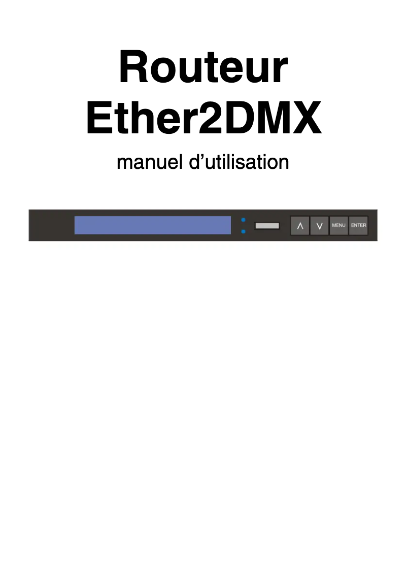 Image de la première page du manuel de l'appareil Ether2DMX Router