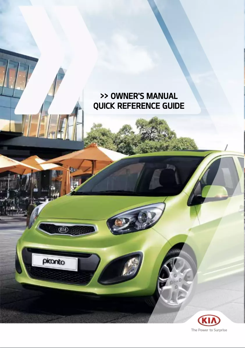 Image de la première page du manuel de l'appareil Picanto (2013)
