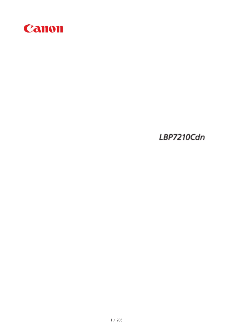Page 1 de la notice Manuel utilisateur Canon I-Sensys LBP7210Cdn