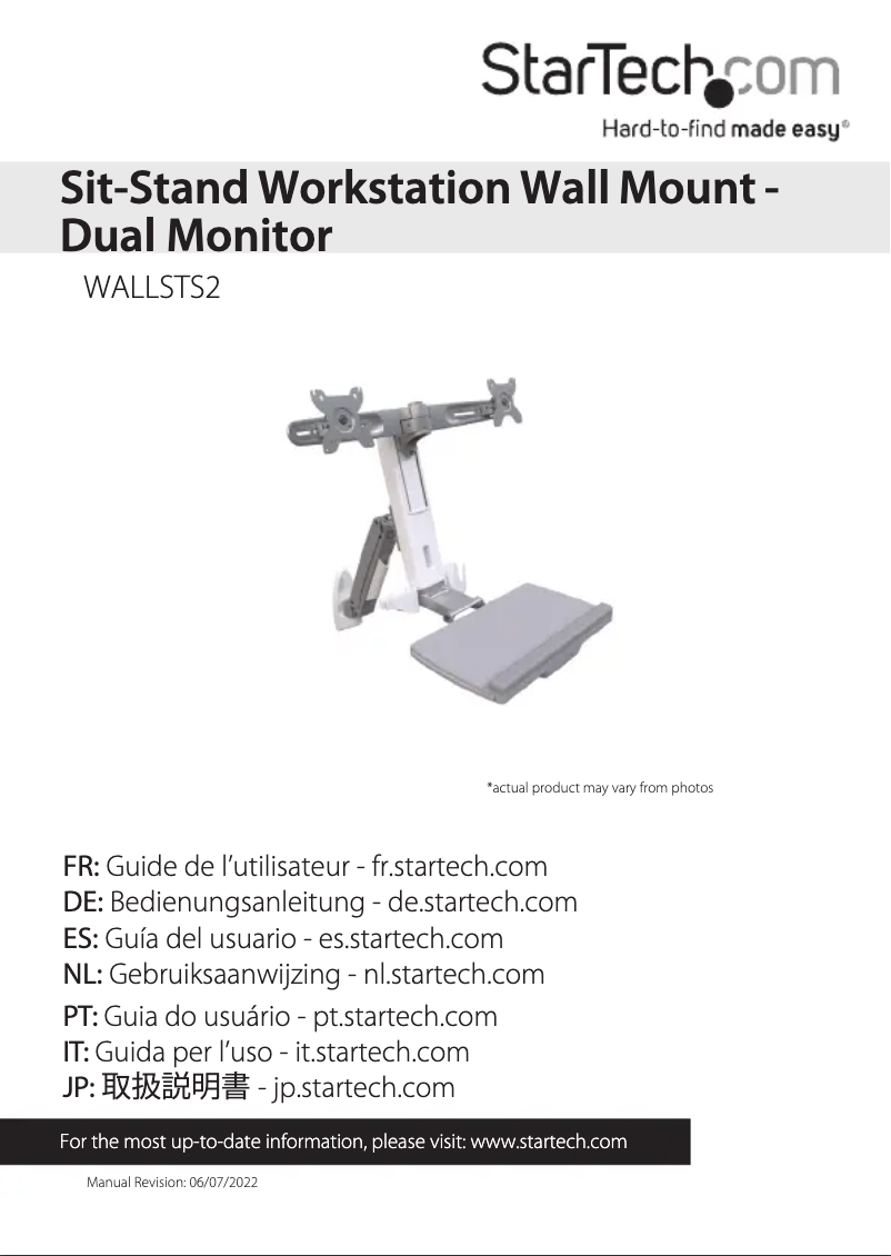 Page 1 de la notice Manuel utilisateur StarTech.com WALLSTS2
