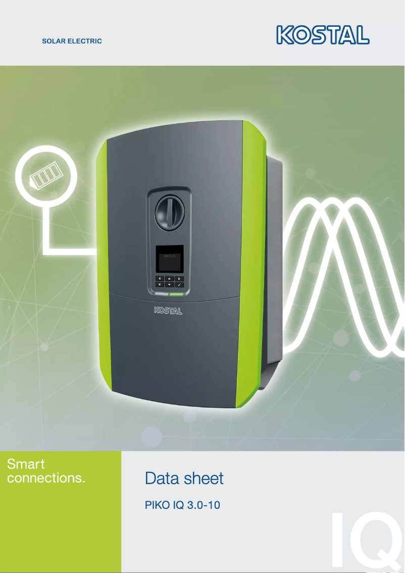 Page 1 de la notice Fiche technique Kostal IQ 10