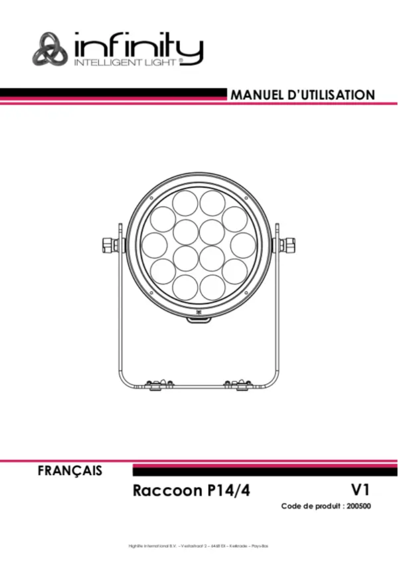 Page n°1 - Manuel utilisateur Infinity Raccoon P14/4