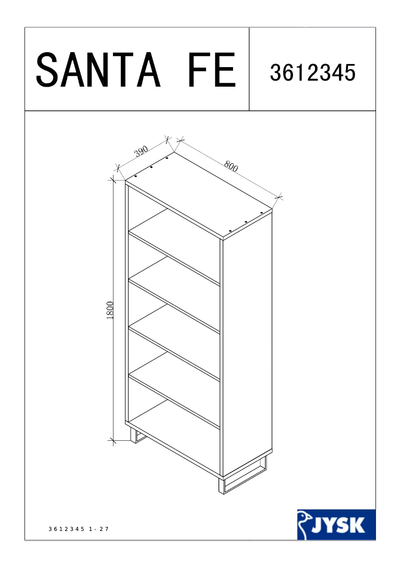 Page 1 de la notice Manuel utilisateur JYSK Santa Fe (80x180x40)