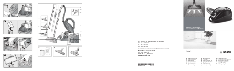 Page 1 de la notice Manuel utilisateur Bosch BGL452100