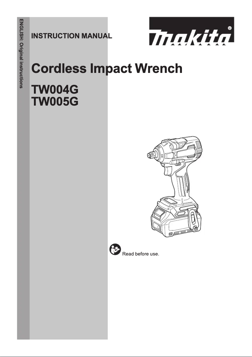 Page 1 de la notice Manuel utilisateur Makita TW004GD203