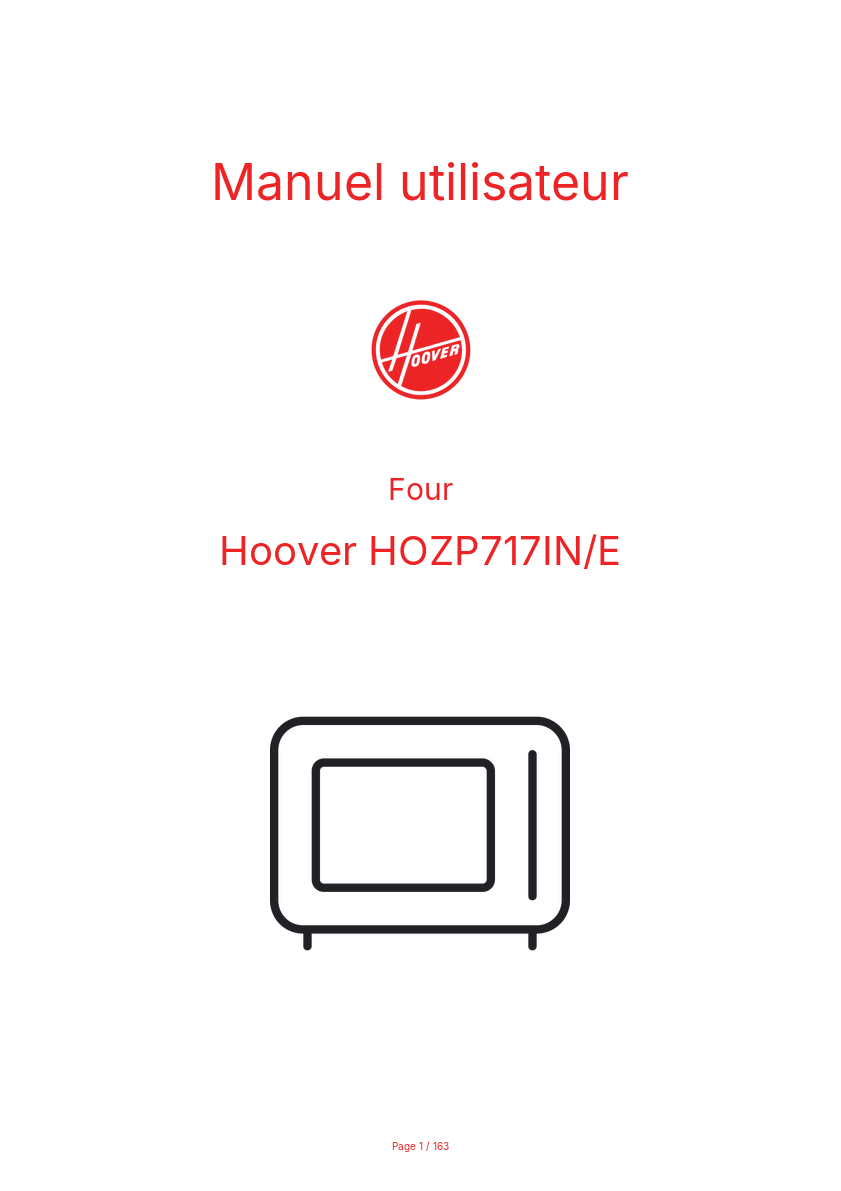 Image de la première page du manuel de l'appareil HOZP717IN/E