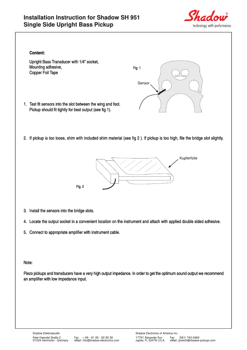Página 1 del manual Manual de usuario Shadow SH951