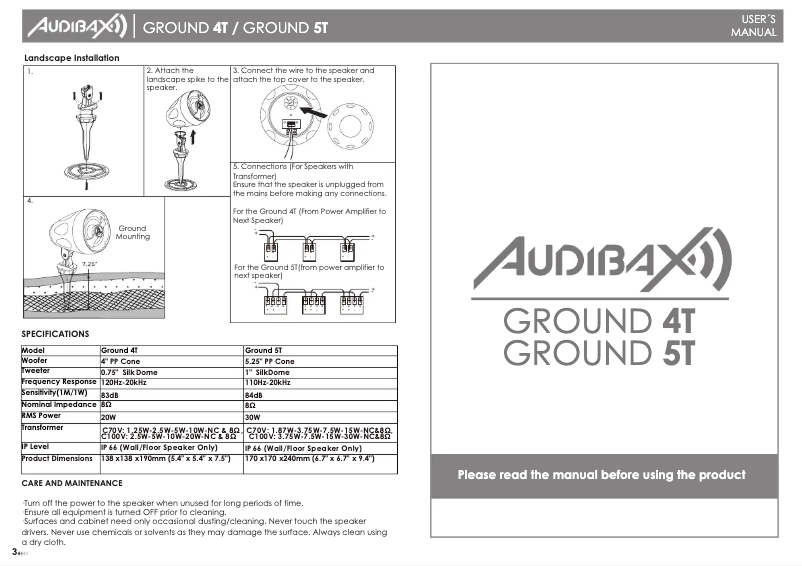 Page n°1 - Manuel utilisateur Audibax Ground 4T