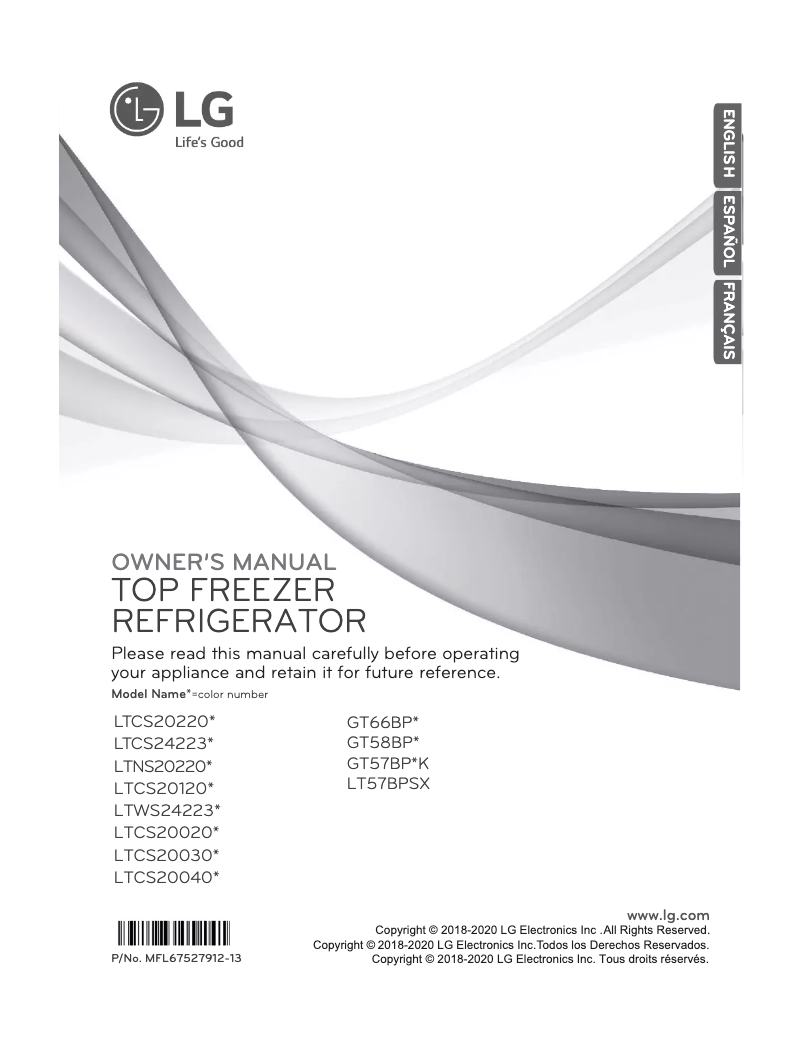 Image de la première page du manuel de l'appareil LTCS20220S