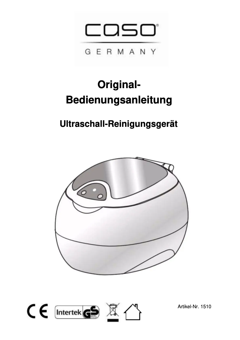 Image de la première page du manuel de l'appareil UltraSonicClean