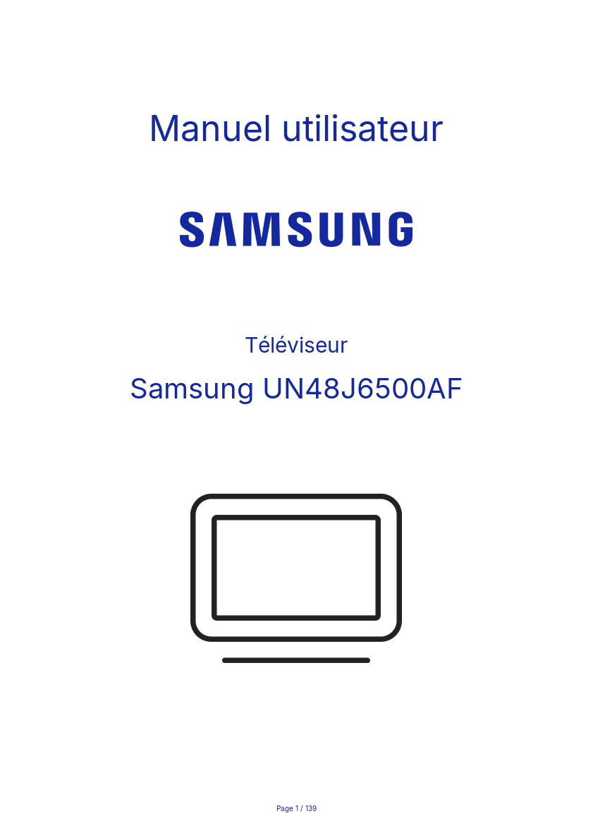 Image de la première page du manuel de l'appareil UN48J6500AF